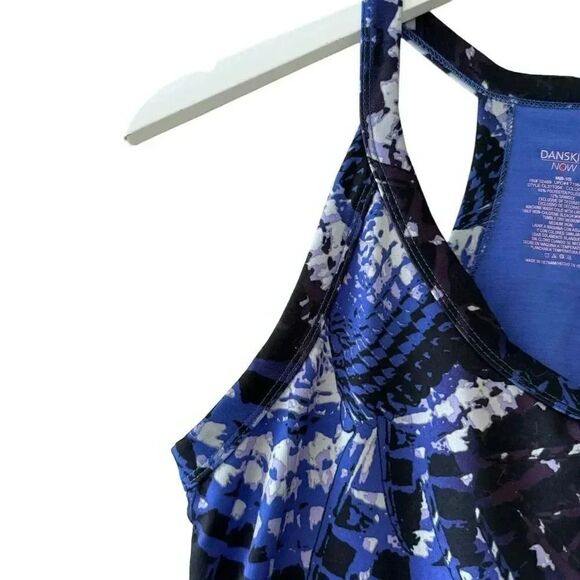 Danskin Now Tank Top Sleeveless Racerback Blue Dri More Tech Build M - Picture 4 of 12